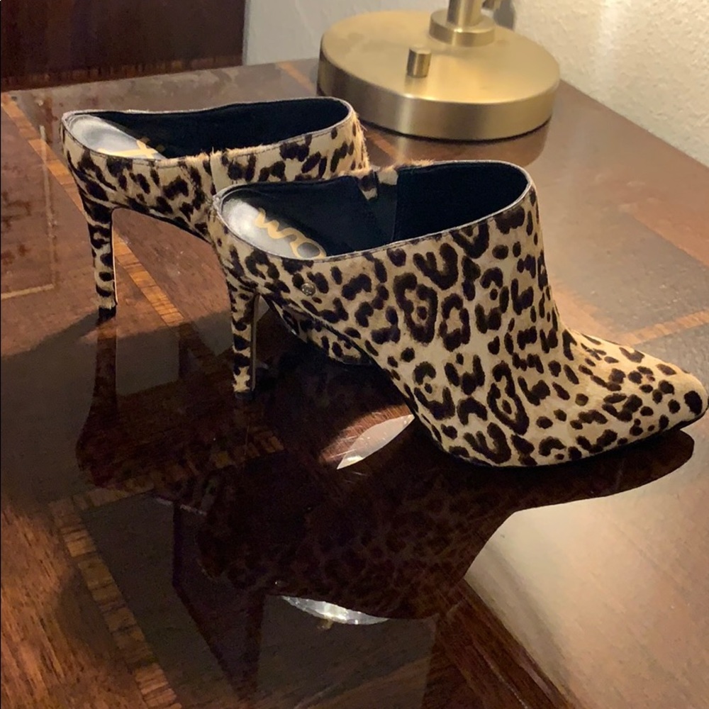 Sam Edelman Leopard Mule Heels